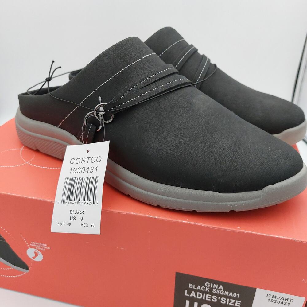 JSport by Jambu Gina Womens Size 9 Black Comfort Mules Clogs Slip On Shoes NIB